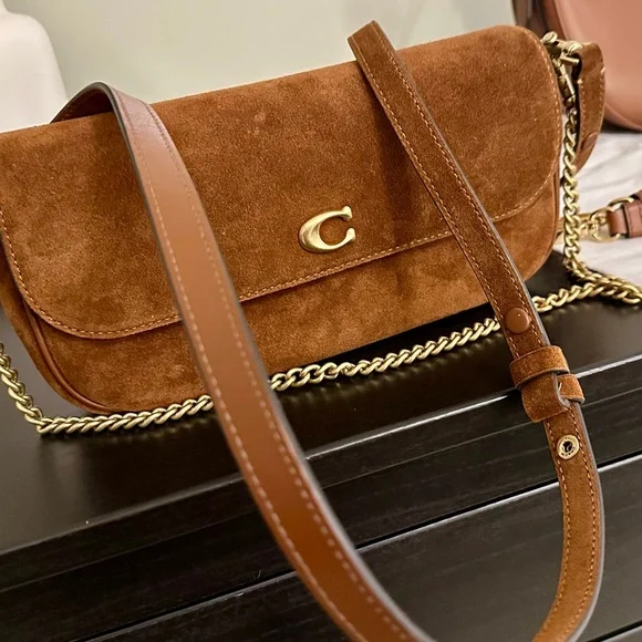 Coach Brook Bag in Warm Brown Suede - Picture 6 of 6